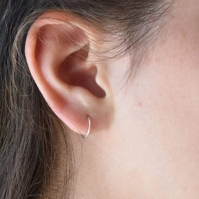 EPIRORA Silver Hoop Earrings- Cartilage Endless Small Hoop Earrings Set for Women Men, 3 Pairs of Hypoallergenic 925 Sterling Silver Tragus Earrings Nose Lip Rings (3 Pairs(12mm*3)) - Image 5